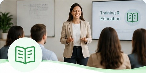 An instructor leading a professional training session