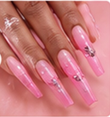 Crystal couture, graded from the cuticle out