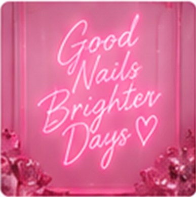 Good nails, brighter days — studio wall