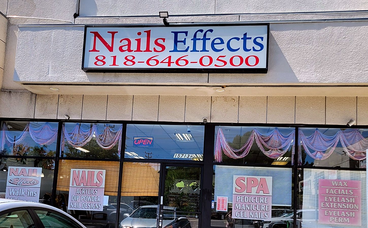 The Nails Effects shopfront on Vanowen St, Van Nuys