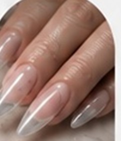 Structured gel manicure with a chrome tip