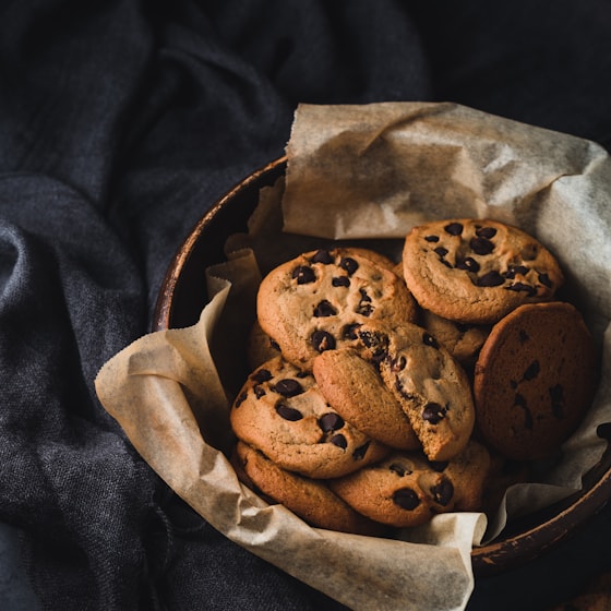 Basket of fresh cookies