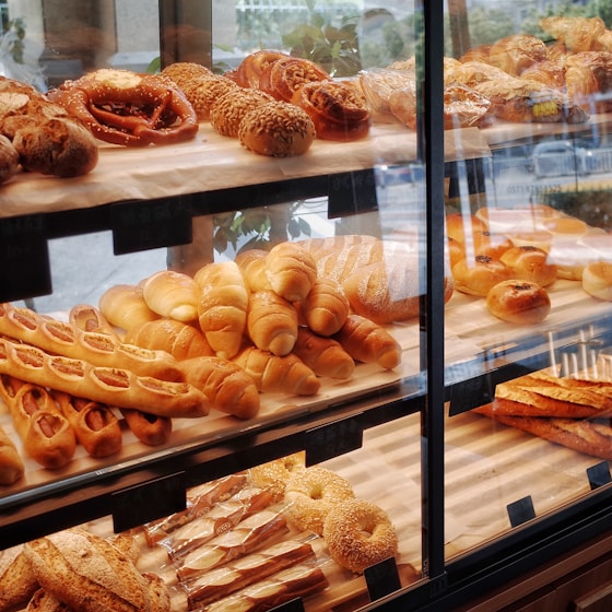 The pastry case at Rose Bakery