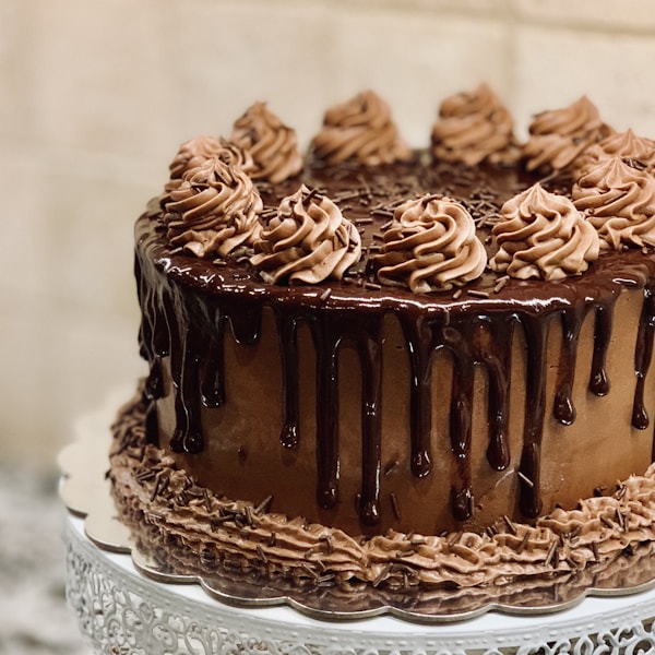 Chocolate Oreo cake with piped rosettes