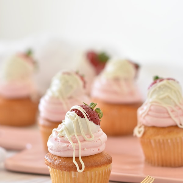 Vanilla cupcake with whipped frosting