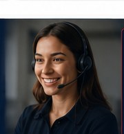 A friendly Trust Bail Bonds agent wearing a headset