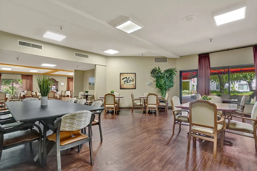 The coffee bar and lounge seating